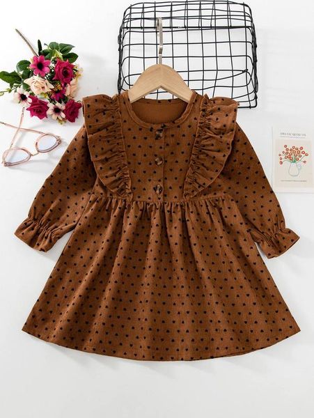toddler girls confetti heart print ruffle trim flounce sleeve corduroy dress she, Red;yellow
toddler girls confetti heart print ruffle trim flounce sleeve corduroy dress she, Red;yellow