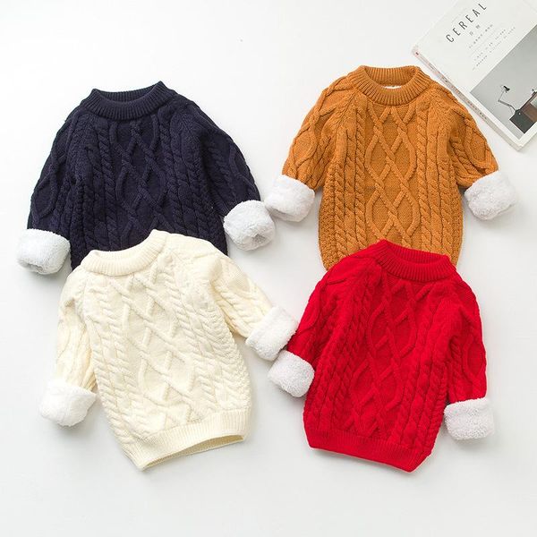 pullover winter baby sweaters girls boys thicken clothes kids solid color knit coats children knitwear plus velvet warm sweater 0-5y, Blue
pullover winter baby sweaters girls boys thicken clothes kids solid color knit coats children knitwear plus velvet warm sweater 0-5y, Blue