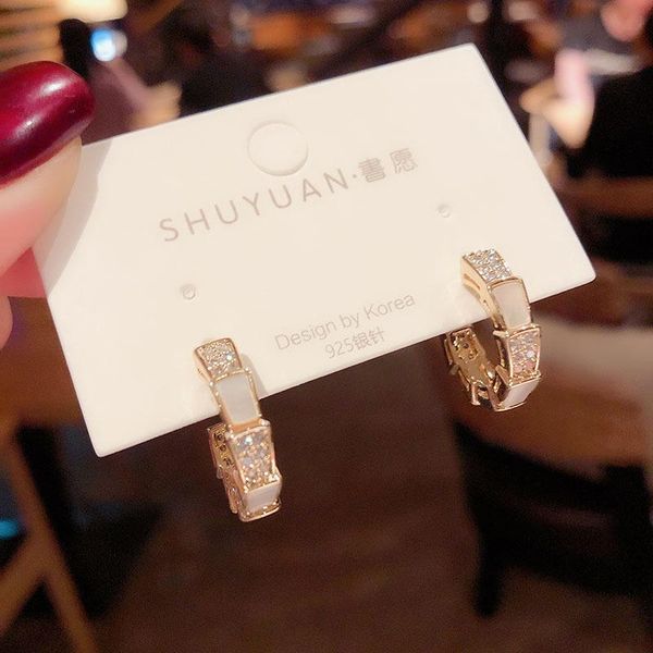korea style simple sweet cute typec imitation opal rhinestones trend hoop earrings for women fashion jewelry accessories & huggie, Golden;silver
korea style simple sweet cute typec imitation opal rhinestones trend hoop earrings for women fashion jewelry accessories & huggie, Golden;silver