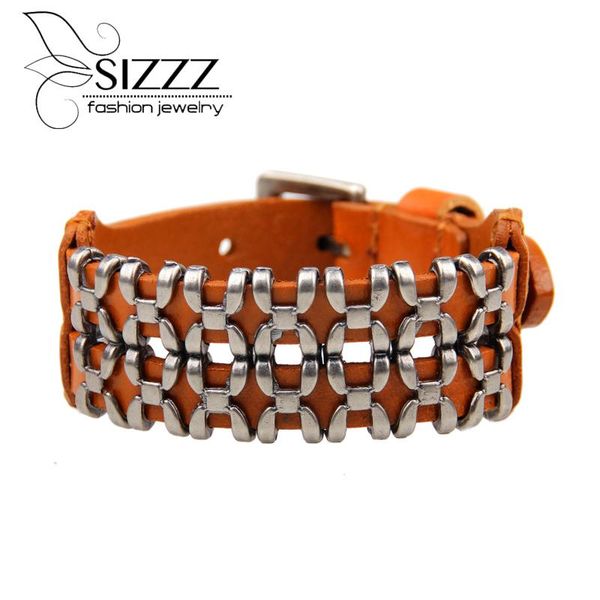 charm bracelets 2021 25.5cm long 2.3cm wide fashion leather bracelet jewelry first layer red/black/brown/yellow for men, Golden;silver
charm bracelets 2021 25.5cm long 2.3cm wide fashion leather bracelet jewelry first layer red/black/brown/yellow for men, Golden;silver