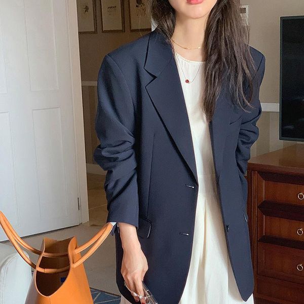 south korea 2021 spring loose fit suit age reduction solid color temperament versatile women's work suits & blazers, White;black
south korea 2021 spring loose fit suit age reduction solid color temperament versatile women's work suits & blazers, White;black