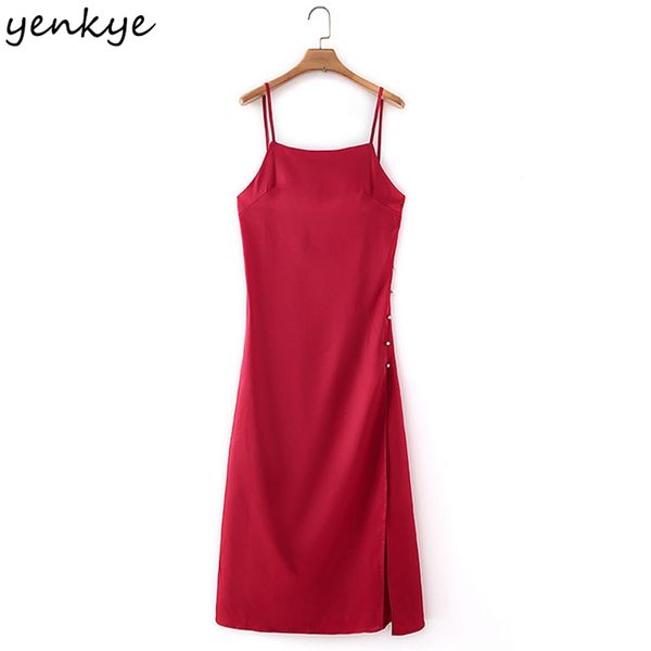 fashion women red satin sling dress romantic backless sleeveless hem slits summer long night out vestido 210514, Black;gray
fashion women red satin sling dress romantic backless sleeveless hem slits summer long night out vestido 210514, Black;gray