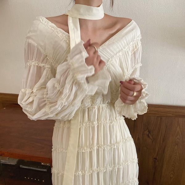 women dress v-neck flare sleeve elegant ruffles loose heavy pleated long dress maxi feminino vestido casual ladies dress black 210416, Black;gray
women dress v-neck flare sleeve elegant ruffles loose heavy pleated long dress maxi feminino vestido casual ladies dress black 210416, Black;gray