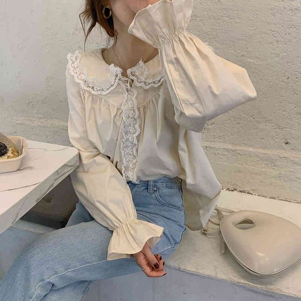 dress women chic shirt spring lace peter pan collar sweet solid gentle long sleeves elegance blouse female, White
dress women chic shirt spring lace peter pan collar sweet solid gentle long sleeves elegance blouse female, White