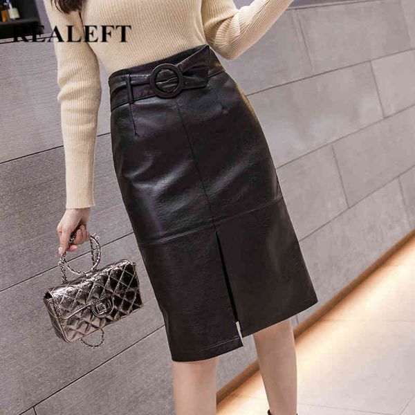 autumn winter black pu leather skirts elegant pencil midi skirt high waist front split sheath wrap with belt 210428
autumn winter black pu leather skirts elegant pencil midi skirt high waist front split sheath wrap with belt 210428
