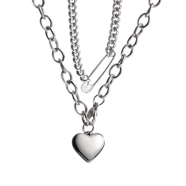 chains double-layer titanium steel love necklace female clavicle chain tide cold wind hip-hop sweater accessories, Silver
chains double-layer titanium steel love necklace female clavicle chain tide cold wind hip-hop sweater accessories, Silver