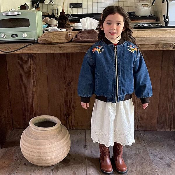 jackets girls denim jacket baby winter clothes children long sleeve flowers hand-embroidered outwear kids casual zippered, Blue;gray
jackets girls denim jacket baby winter clothes children long sleeve flowers hand-embroidered outwear kids casual zippered, Blue;gray