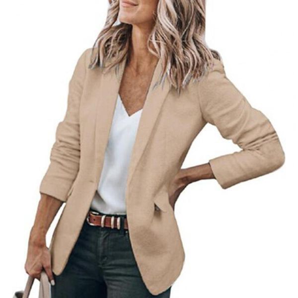 women's suits & blazers office lady blazer solid color one button autumn turndown collar fake pockets coat for daily wear, White;black
women's suits & blazers office lady blazer solid color one button autumn turndown collar fake pockets coat for daily wear, White;black