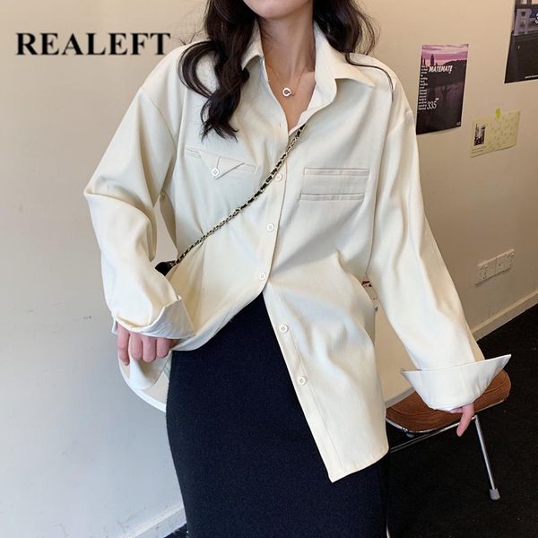 spring one pocket vintage button women's shirt blouse turn-down collar long sleeve korean style loose blouses 210428, White
spring one pocket vintage button women's shirt blouse turn-down collar long sleeve korean style loose blouses 210428, White