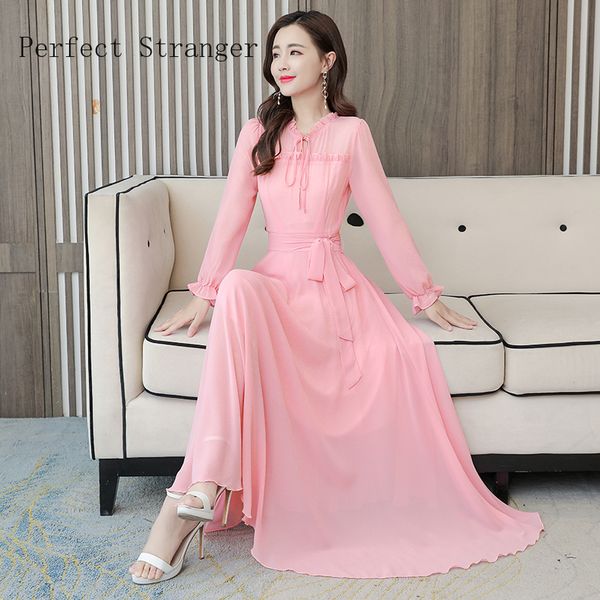 2021 autumn new arrival elegant round collar long sleeve women chiffon long dress, Black;gray
2021 autumn new arrival elegant round collar long sleeve women chiffon long dress, Black;gray