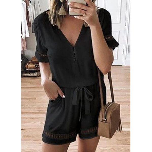 women's jumpsuits & rompers women summer autumn playsuits fashion short sleeve patchwork hollow bandage ladies v neck lace up, Black;white
women's jumpsuits & rompers women summer autumn playsuits fashion short sleeve patchwork hollow bandage ladies v neck lace up, Black;white