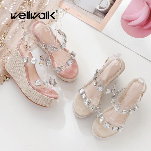 slippers double straps sandals women wedge heel shoes crystal decoration female chic rhinestone ladies fashion high slides, Black
slippers double straps sandals women wedge heel shoes crystal decoration female chic rhinestone ladies fashion high slides, Black