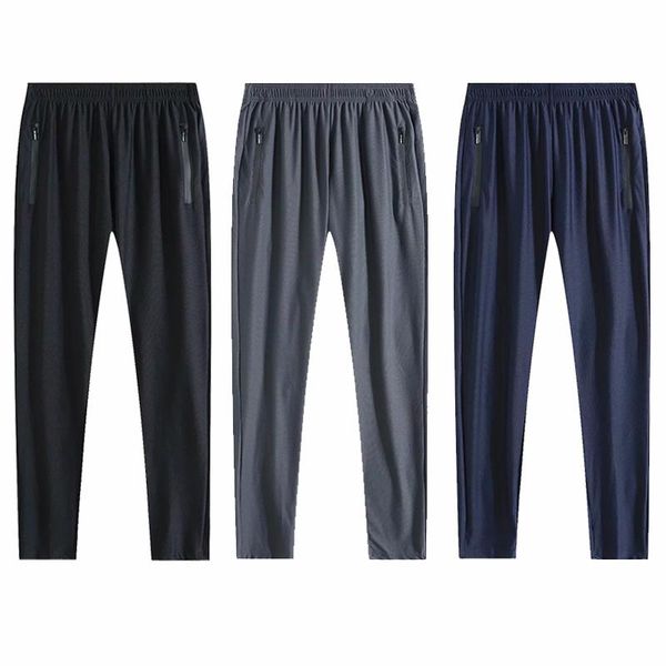 running pants nine-point with zipper pockets men's summer thin ice silk breathable comfortable casual loose training sports, Black;blue
running pants nine-point with zipper pockets men's summer thin ice silk breathable comfortable casual loose training sports, Black;blue