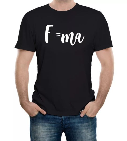 newton's law of motion equation men's t-shirt isaac newton maths physics, White;black
newton's law of motion equation men's t-shirt isaac newton maths physics, White;black