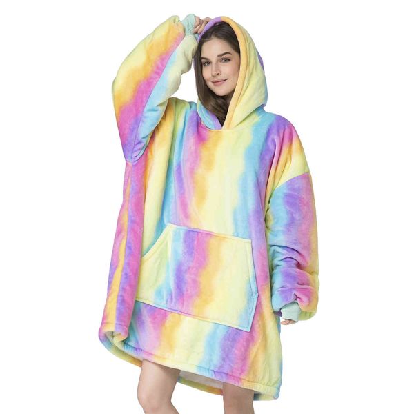 women hoodie oversized sweatshirt fleece blanket with sleeves winter hoody coat support customization, Black
women hoodie oversized sweatshirt fleece blanket with sleeves winter hoody coat support customization, Black