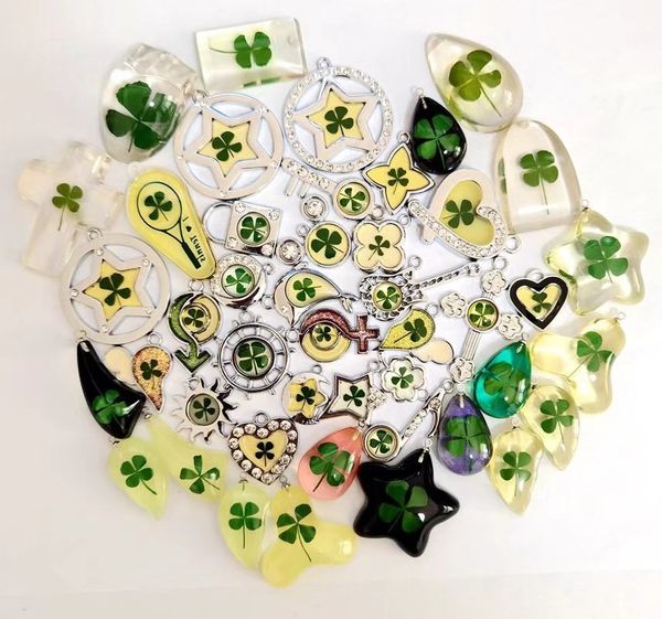 40 pcs pendant real mixed design nature four leaf clover fashion shamrock cool summer jewelry, Silver
40 pcs pendant real mixed design nature four leaf clover fashion shamrock cool summer jewelry, Silver