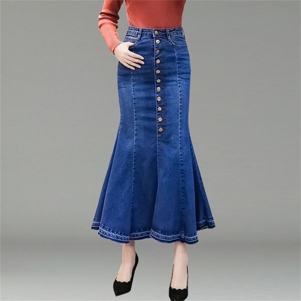 summer denim skirt women mermaid trumpet long mid-calf buttons empire high waist jeans no stretch b91691 210421, Black
summer denim skirt women mermaid trumpet long mid-calf buttons empire high waist jeans no stretch b91691 210421, Black