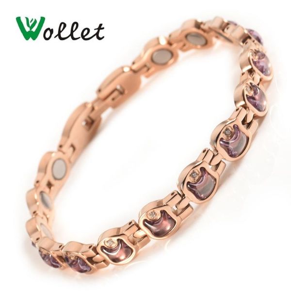 link, chain amethys cz stone healing energy health care magnetic stainless steel bracelet bangle for women magnets rose gold color, Black
link, chain amethys cz stone healing energy health care magnetic stainless steel bracelet bangle for women magnets rose gold color, Black