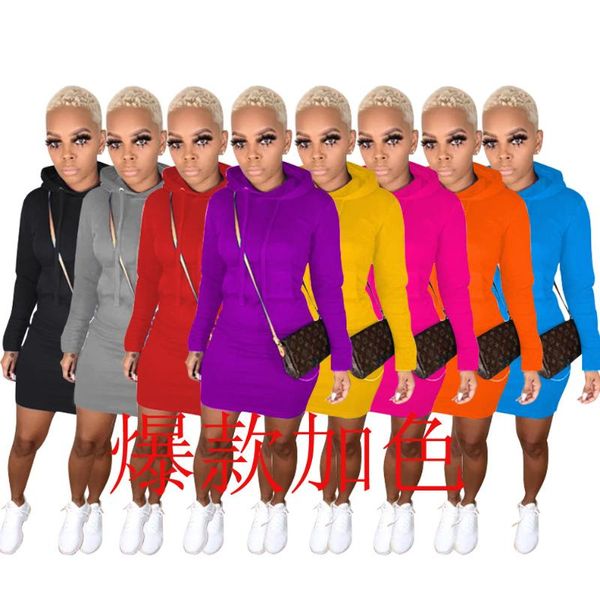 casual dresses 2021 winter women's sport solid color with cap and pocket long sleeve dress yz1142, Black;gray
casual dresses 2021 winter women's sport solid color with cap and pocket long sleeve dress yz1142, Black;gray