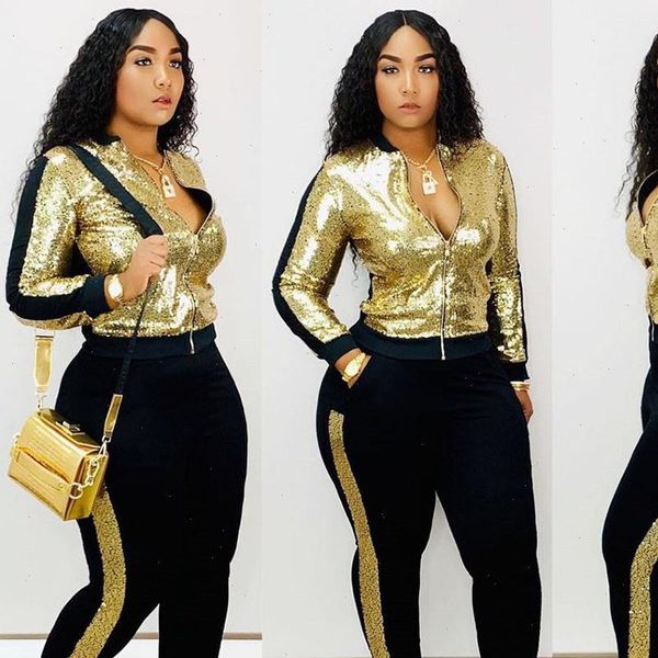 autumn winter sequin 2 womens tracksuits piece set tracksuit long sleeve jacket pants suit streetwear sparkly matching sets club, Gray
autumn winter sequin 2 womens tracksuits piece set tracksuit long sleeve jacket pants suit streetwear sparkly matching sets club, Gray