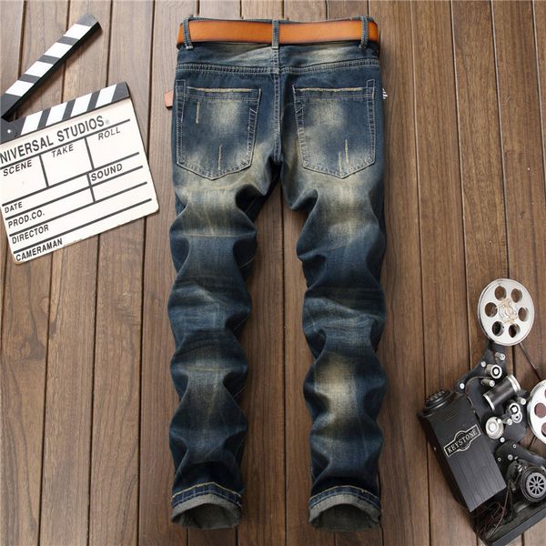 men's jeans tiger embroidery holes ripped jeans fashion slim distressed trendy denim pants jiua, Blue
men's jeans tiger embroidery holes ripped jeans fashion slim distressed trendy denim pants jiua, Blue