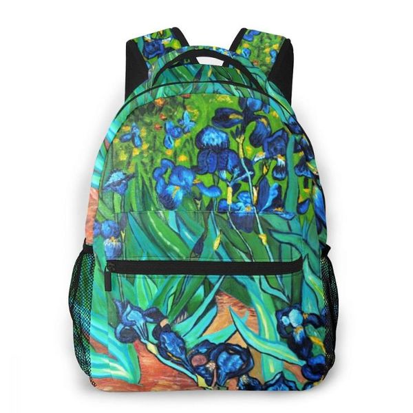 backpack whereisart iris oil painting backpacks men's - women's bag travel trendy multi pocket print school bags
backpack whereisart iris oil painting backpacks men's - women's bag travel trendy multi pocket print school bags