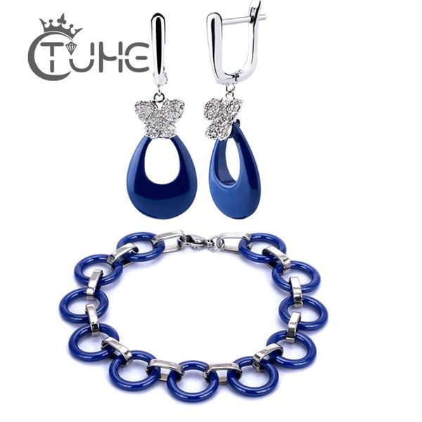 earrings & necklace blue color bracelets jewelry sets butterfly bracelet wedding african beads set for women, Silver
earrings & necklace blue color bracelets jewelry sets butterfly bracelet wedding african beads set for women, Silver