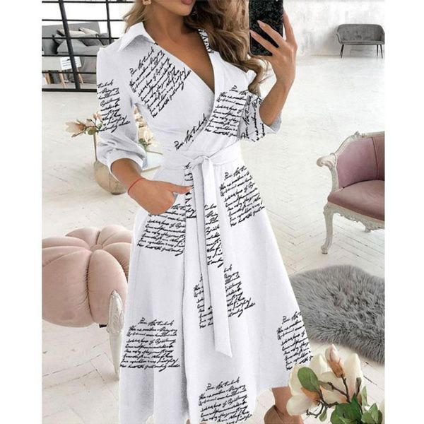 casual dresses autumn fashion women 2021 v neck printed tie waist pocket wrap female office lady clothing long, Black;gray
casual dresses autumn fashion women 2021 v neck printed tie waist pocket wrap female office lady clothing long, Black;gray