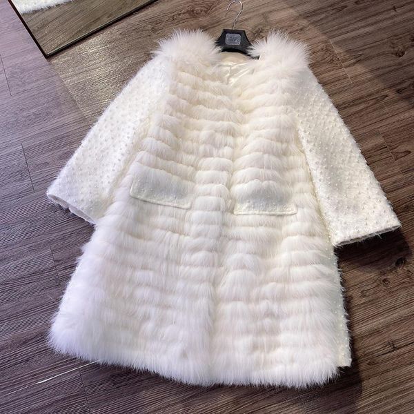 women's fur & faux yoloagain ladies real jacket elegant women beading white long wool coat, Black
women's fur & faux yoloagain ladies real jacket elegant women beading white long wool coat, Black