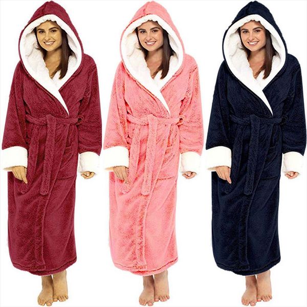 bathrobe winter plush lengthened shawl women sleepwear home clothes long sleeved robe coat peignoir femme bademantel t2, Black;red
bathrobe winter plush lengthened shawl women sleepwear home clothes long sleeved robe coat peignoir femme bademantel t2, Black;red