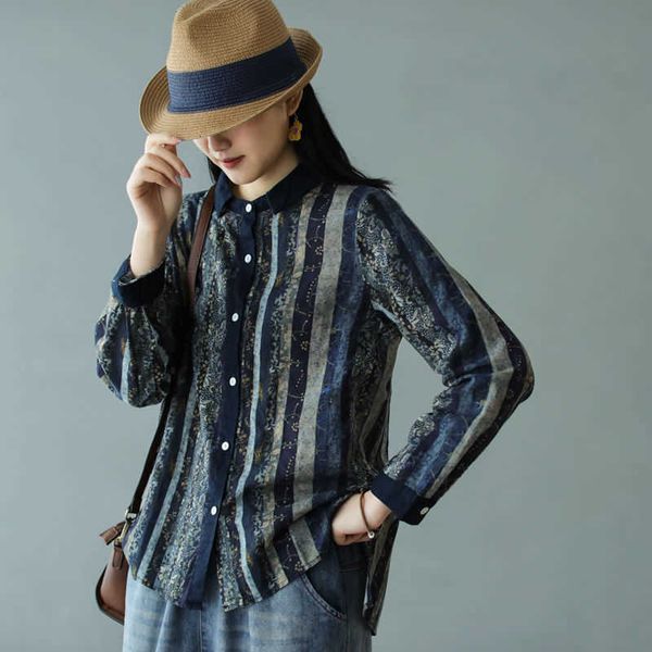 women's blouses & shirts spring arts style women long sleeve turn-down collar loose casual 100% linen print vintage ttql, White
women's blouses & shirts spring arts style women long sleeve turn-down collar loose casual 100% linen print vintage ttql, White