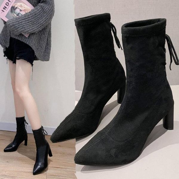 boots warm winter women pumps vintage leather thick high heels shoes pointed toe ankle booties zapatos de mujer, Black
boots warm winter women pumps vintage leather thick high heels shoes pointed toe ankle booties zapatos de mujer, Black
