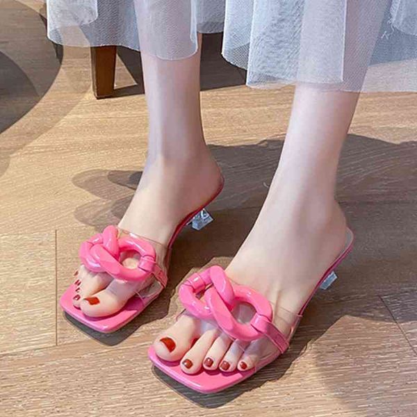 sandals metal chain crystal heel slippers women summer transparent pvc med heels slides woman square toe thin flip flop 0l5n, Black
sandals metal chain crystal heel slippers women summer transparent pvc med heels slides woman square toe thin flip flop 0l5n, Black