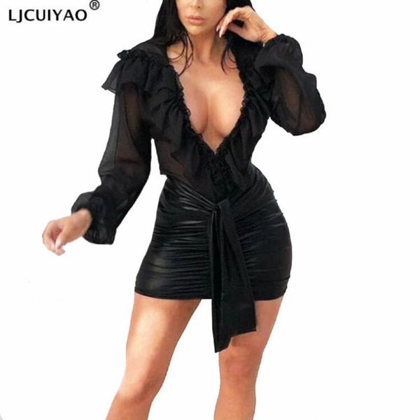 rompers women black ruffles mesh bodysuit bodycon womens jumpsuit female skinny body shorts clothes women's jumpsuits &, Black;white
rompers women black ruffles mesh bodysuit bodycon womens jumpsuit female skinny body shorts clothes women's jumpsuits &, Black;white