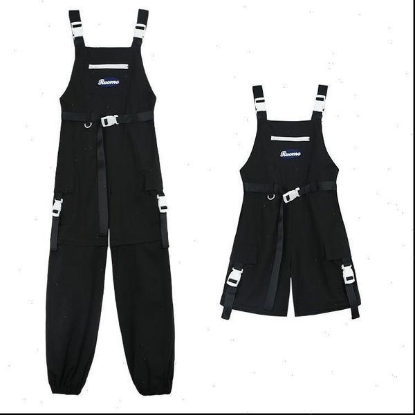 summer overall black belted korean womens capris loose student ankle banded casual detachable trouser double purpose cargo, Black;white
summer overall black belted korean womens capris loose student ankle banded casual detachable trouser double purpose cargo, Black;white