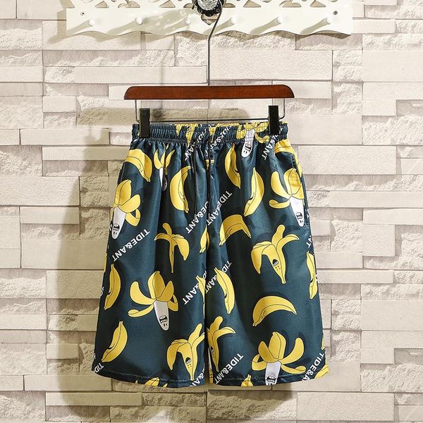men board shorts summer beach vacation print oversize 3xl mens bottoms casual teens korean trendy breathable quick dry daily men's, White;black