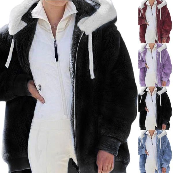 women's jackets womens fleece coat long sleeve hoodie winter warm solid plush teddy zip up cardigan cappotto addensato sudaderas, Black;brown
women's jackets womens fleece coat long sleeve hoodie winter warm solid plush teddy zip up cardigan cappotto addensato sudaderas, Black;brown