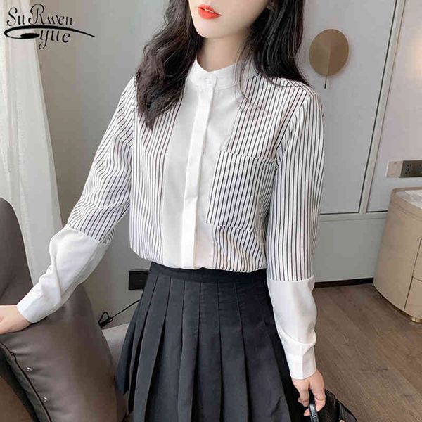 autumn long sleeve chiffon blouse vintage striped white woman's shirts splicing fashion women blouses female ropa de mujer 10902 210417
autumn long sleeve chiffon blouse vintage striped white woman's shirts splicing fashion women blouses female ropa de mujer 10902 210417