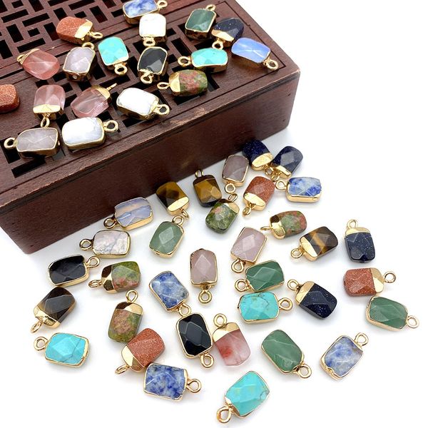 8x15mm gold edge natural crystal rectangle stone charms rose quartz pendants trendy for jewelry making wholesale, Bronze;silver
8x15mm gold edge natural crystal rectangle stone charms rose quartz pendants trendy for jewelry making wholesale, Bronze;silver