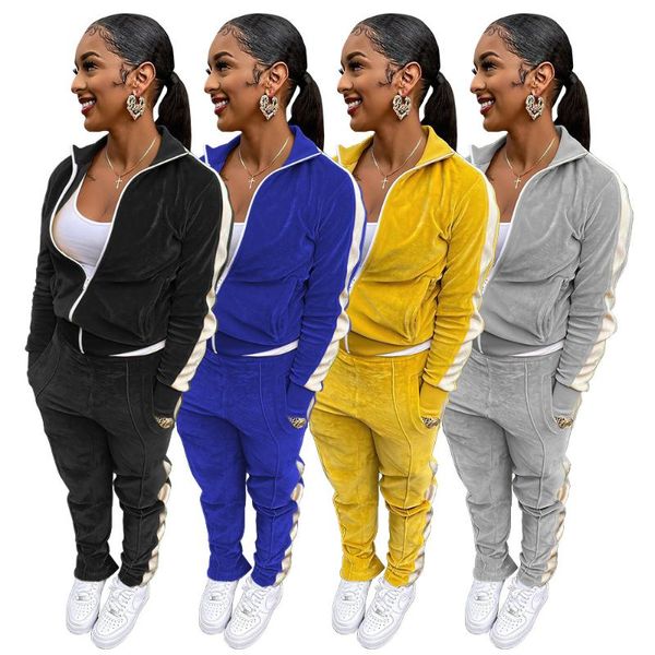 women's two piece pants 50bn7235 autumn winter women casual fashion korean velvet solid color cardigan with white stripes on the side s
women's two piece pants 50bn7235 autumn winter women casual fashion korean velvet solid color cardigan with white stripes on the side s