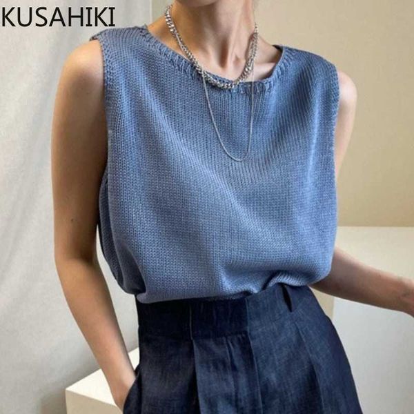 kusahiki knitted sleeveless o-neck vest summer solid pullover women chic korean tanks causal vests female 6j684 210602, White
kusahiki knitted sleeveless o-neck vest summer solid pullover women chic korean tanks causal vests female 6j684 210602, White