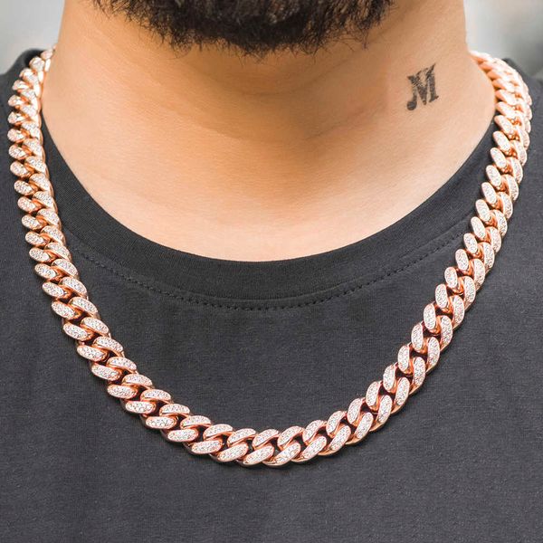 12mm cuban dress, miami, all ice chain, dad jewelry q0809, Silver