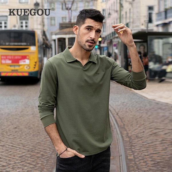 men's polos kuegou 2021 spring cotton embroidery plain black shirt men long sleeve poloshirt for male brand plus size clothing 88, White;black
men's polos kuegou 2021 spring cotton embroidery plain black shirt men long sleeve poloshirt for male brand plus size clothing 88, White;black