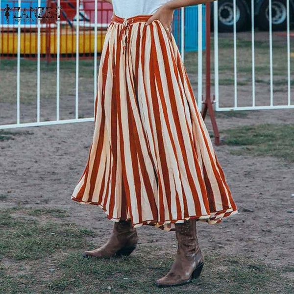 skirts fashion women 2022 spring ladies striped midi casual drawstring elastic waist long holiday bottom, Black
skirts fashion women 2022 spring ladies striped midi casual drawstring elastic waist long holiday bottom, Black