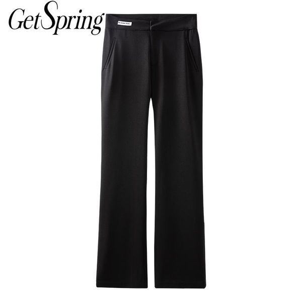 women pants capris black high waist straight vintage casual long trousers fashion 210430, Black;white
women pants capris black high waist straight vintage casual long trousers fashion 210430, Black;white