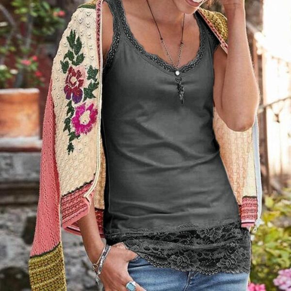 women's tanks & camis women tank summer fashion sleeveless lace patchwork o neck beach wear casual vest #p2, White
women's tanks & camis women tank summer fashion sleeveless lace patchwork o neck beach wear casual vest #p2, White