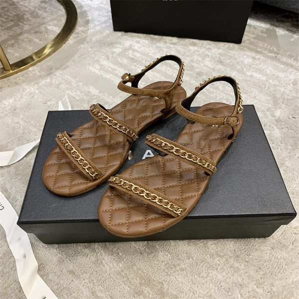 2021 summer fashion sandals sheepskin upper leather sole real luxury material perfect workmanship original metal chain, Black
2021 summer fashion sandals sheepskin upper leather sole real luxury material perfect workmanship original metal chain, Black