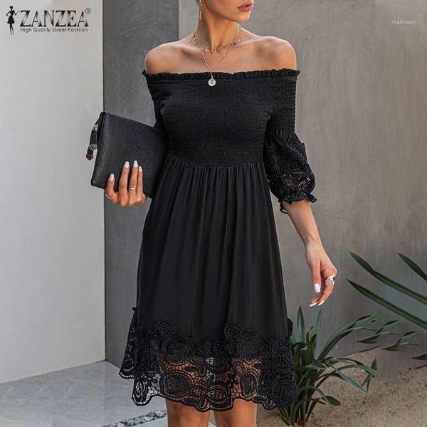 casual dresses plus size women's summer sundress zanzea 2021 bohemian lace patchwork dress off shoulder midi vestidos female solid robe, Black;gray
casual dresses plus size women's summer sundress zanzea 2021 bohemian lace patchwork dress off shoulder midi vestidos female solid robe, Black;gray