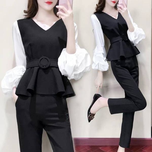 spring and autumn korean version leisure fashion slim large wear new women's profsional two-piece set, Gray
spring and autumn korean version leisure fashion slim large wear new women's profsional two-piece set, Gray