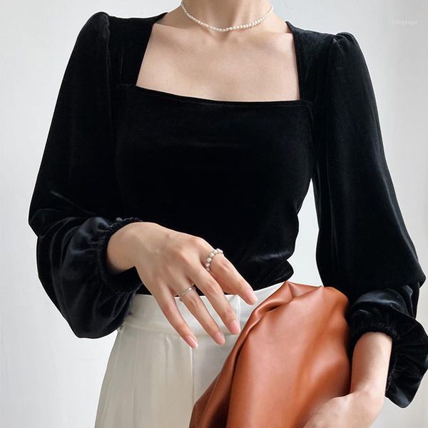 women's blouses & shirts autumn 2021 shirt vintage elegant velvet square neck long sleeve korean fashion chic clothing black tunics, White
women's blouses & shirts autumn 2021 shirt vintage elegant velvet square neck long sleeve korean fashion chic clothing black tunics, White